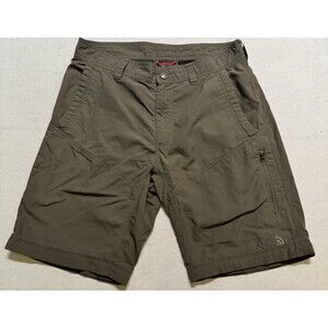 North Face Shorts Mens Size 30 Pockets Button Lightweight Outdoors Green Chino